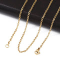 Golden PVD Vacuum Plating 304 Stainless Steel Cable Chain with Lobster Claw Clasps - 17.7 inch