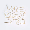 304 Stainless Steel Earring Hooks - Real 18k Gold Plated - 18x15mm - 21 Gauge - 10 per bag