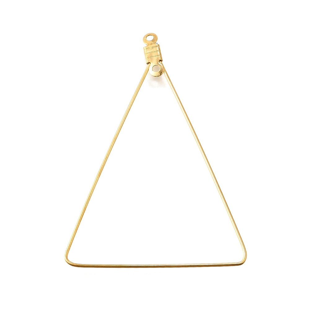 Golden Plating 304 Stainless Steel Wire Hoop Earring Findings - Triangle - 49x34mm - 10 per bag