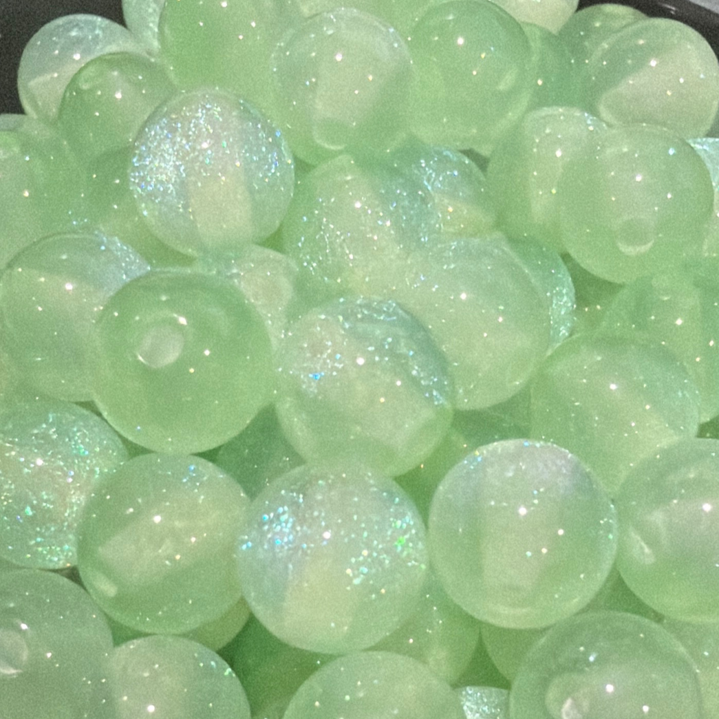 Glitter Gorgonia - Round - 8mm - 50 per bag