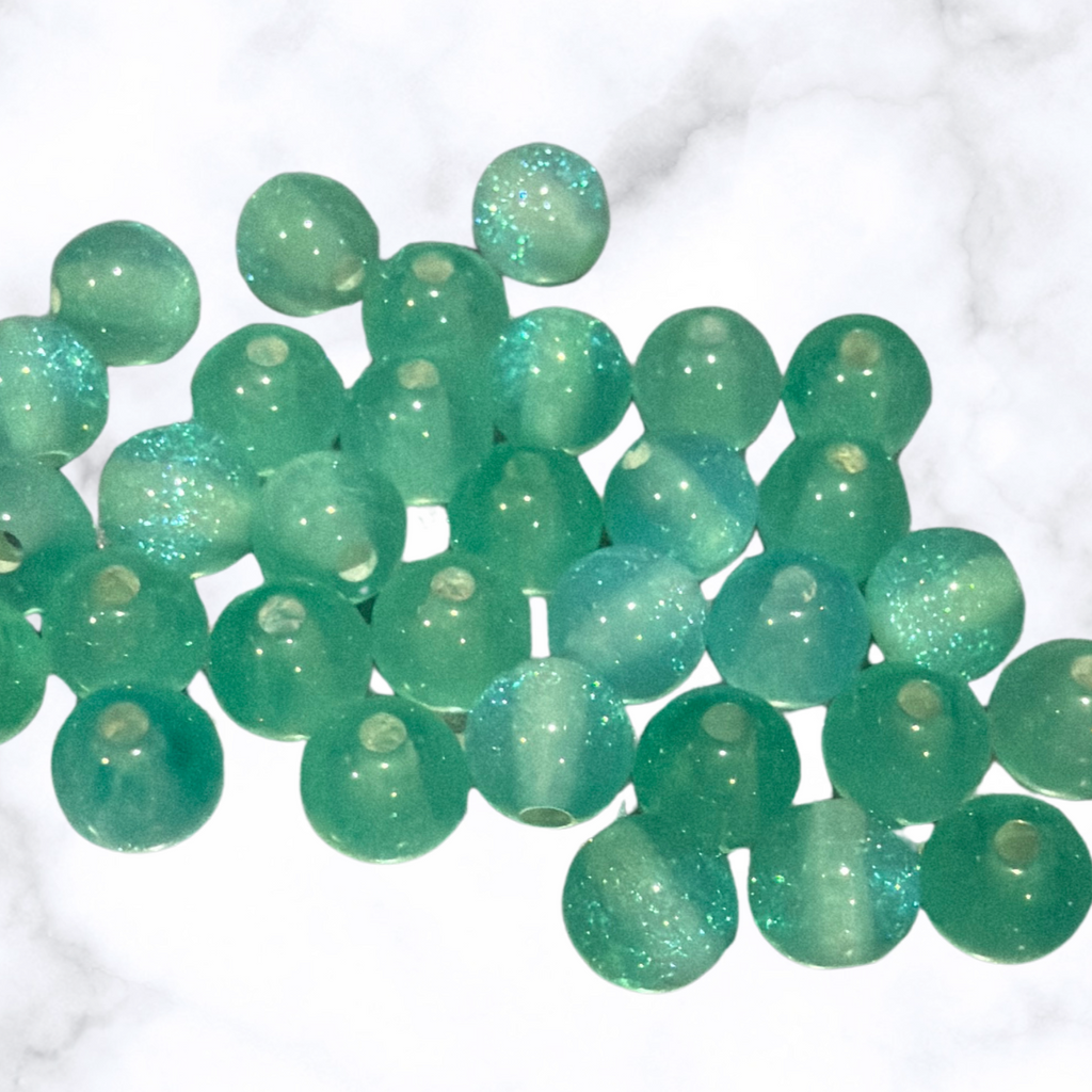 Glitter Gorgonia - Round - 8mm - 50 per bag