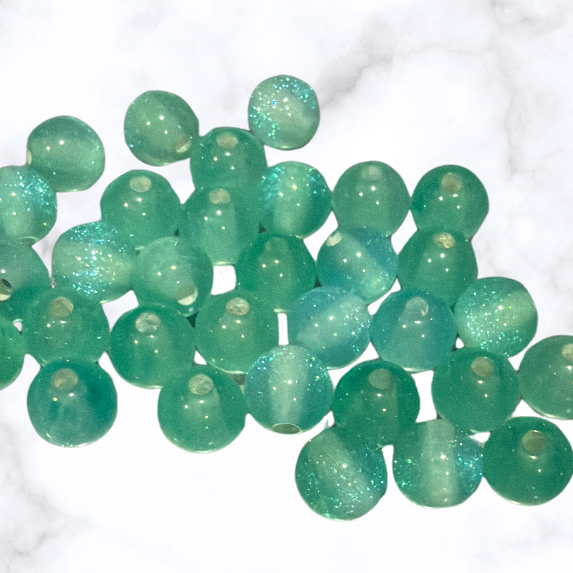 Glitter Gorgonia - Round - 8mm - 50 per bag