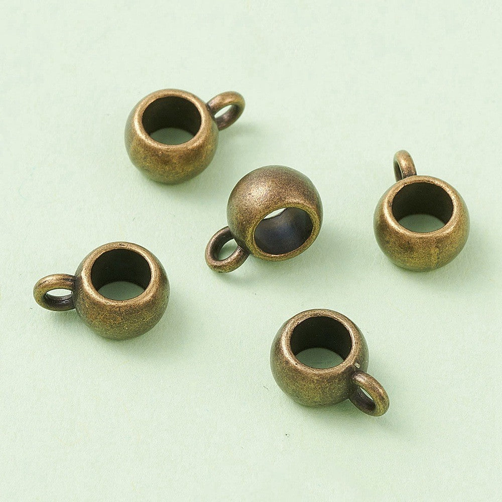 Antique Bronze Tibetan Style Tube Bails
