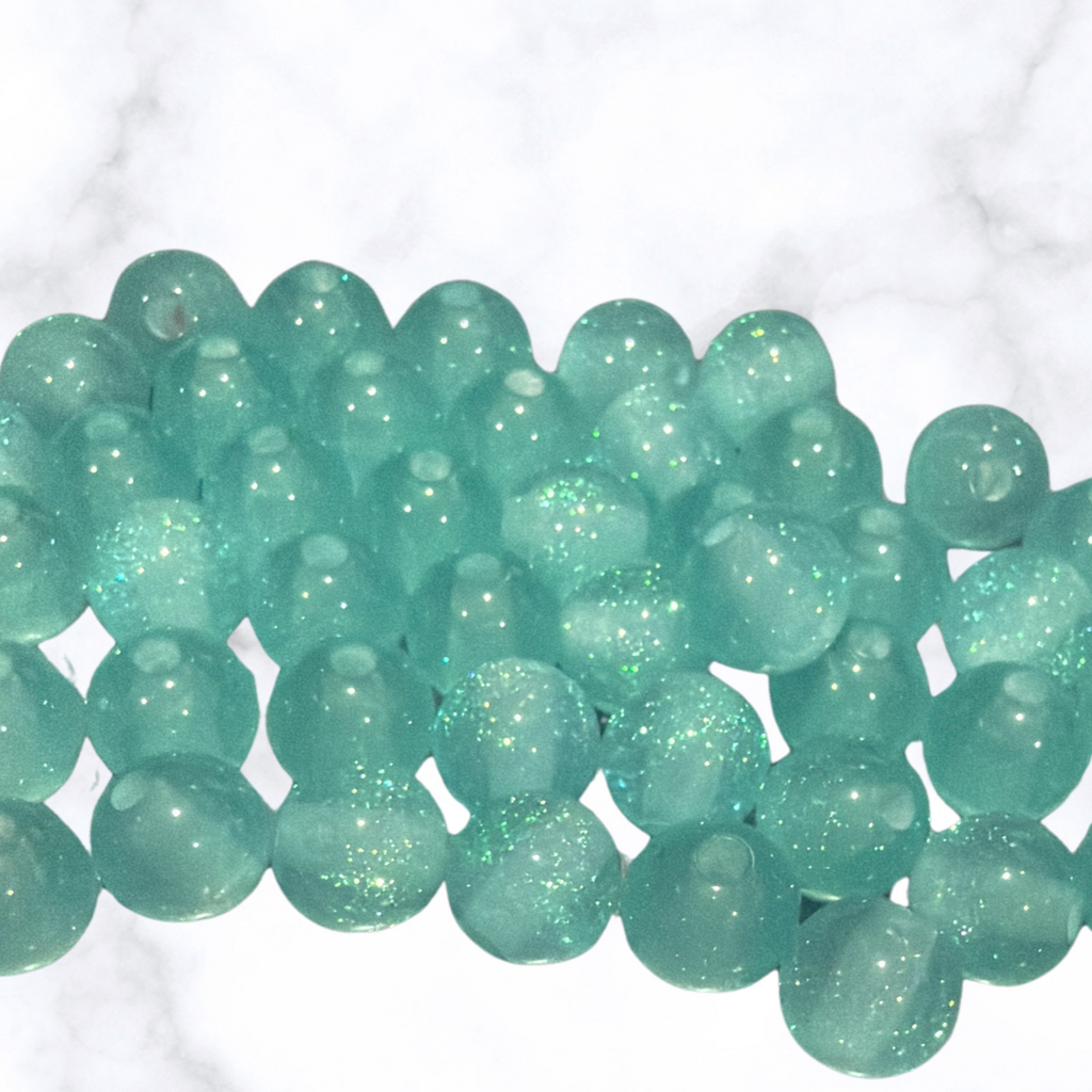 Glitter Gorgonia - Round - 8mm - 50 per bag