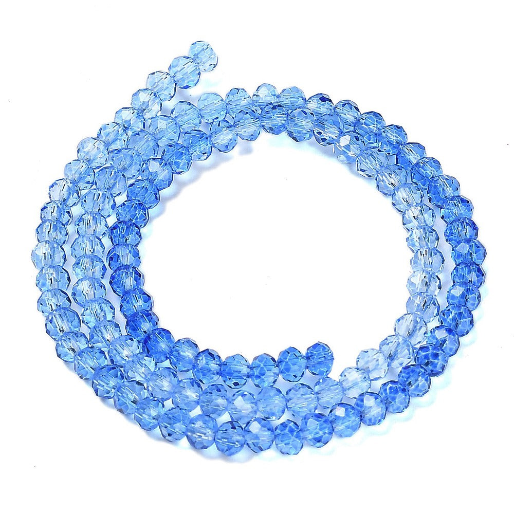 Colorful10 Transparent   Beads - Faceted Rondelle - 2.6x2.5mm - Appx 135 per strand