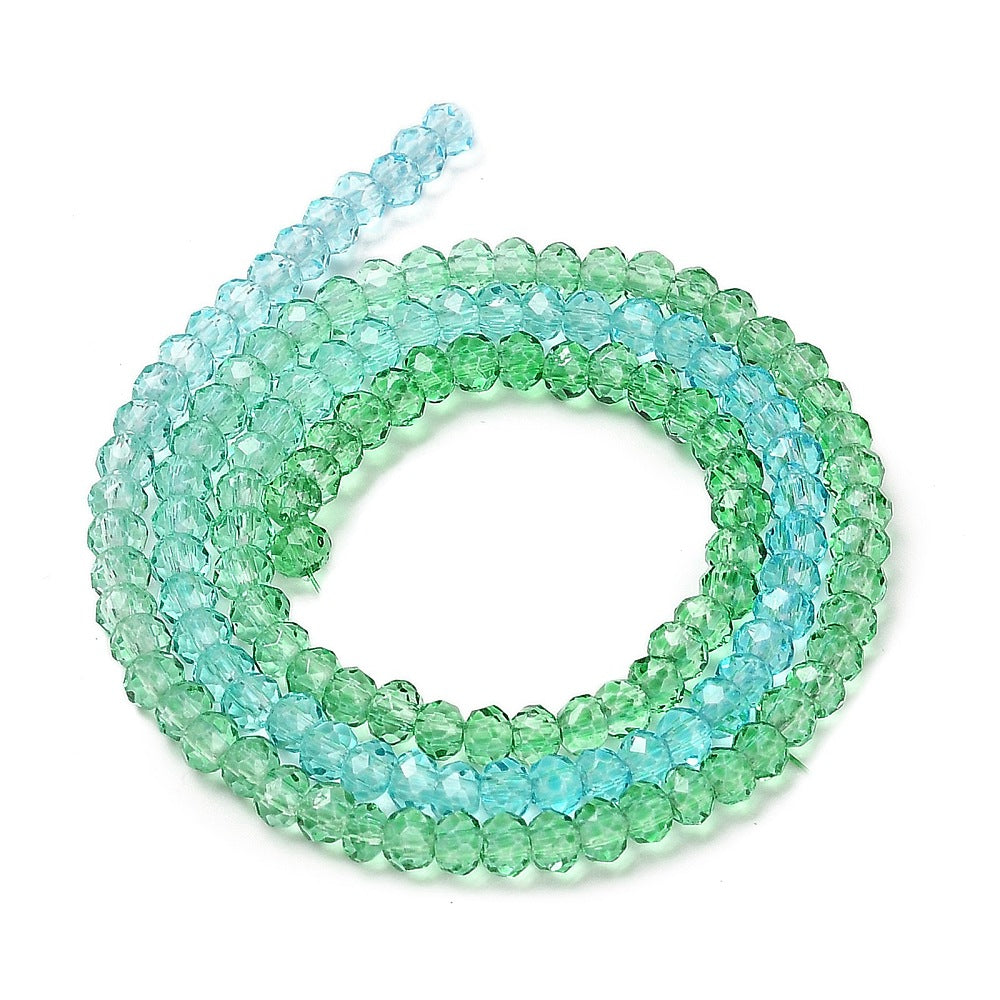 Colorful94 Transparent   Beads - Faceted Rondelle - 2.6x2.5mm - Appx 135 per strand