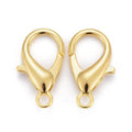 Golden Zinc Alloy Lobster Claw Clasps - Cadmium & Lead Free - 21x12mm - 15 per bag