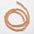Sandy Brown Full Rainbow Plated Electroplate Glass - Faceted Round - 4mm - Appx 83per strand