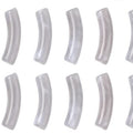 Silver Two Tone Acrylic Bead - Curved Tube - 31x9.5x7.5mm - 6 per bag