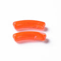 Orange RedTwo Tone Acrylic Bead - Curved Tube - 31x9.5x7.5mm - 6 per bag