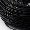 Cowhide Leather Cord Dyed Black -  Round - 1.5mm - 1 meter