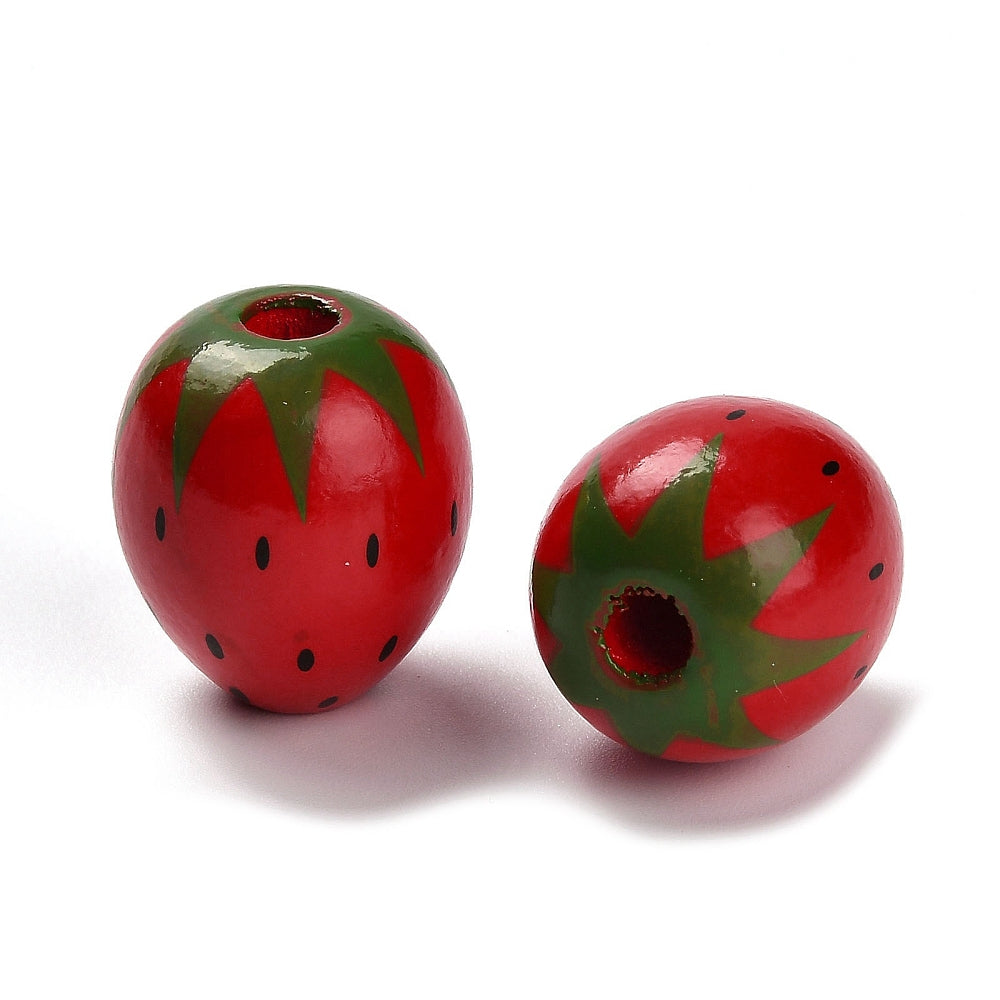 Wood Beads - Strawberry - 20x17.5mm - 2 per bag
