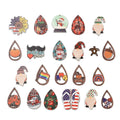 Printed Wood Pendants - Mixed Shapes - 26-55x28-54x2-2.5mm - 2 per bag