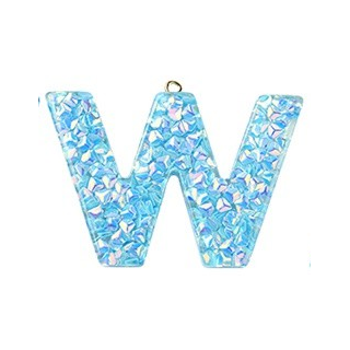 Deep Sky Blue Transparent Epoxy Resin Pendant - 41-45x11-57.5x7-9mm