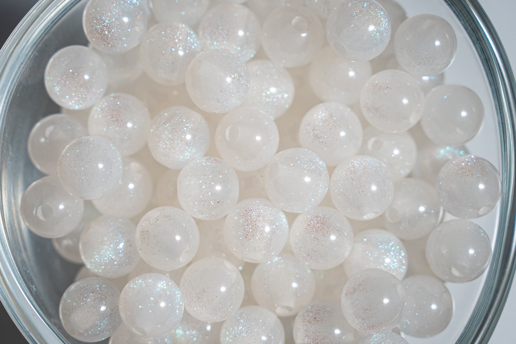 Glitter Gorgonia - Round - 8mm - 50 per bag