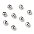 Round Brass Cord End Caps - Memory Wire End Caps - Half Drilled - Platinum - 4mm - Hole 1.6mm - 20 per bag