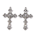 Antique Silver Tibetan Style Alloy Pendant - Crucifix Cross Pendant - Lead and Cadmium Free - 43.5x26x3mm - 3 per bag