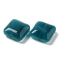 Teal Transparent Acrylic Bead - Square - 15.5x15.5x7.5mm - 5 per bag