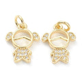 Real 18K Gold Long-Lasting Plated Brass Micro Pave Clear Cubic Zirconia Pendant - Cadmium & Lead Free - 15x11.5x2mm