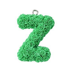 Rose Letter Opaque Resin Pendant with Platinum Tone Iron Loop - 30-34x10-33x6-8mm