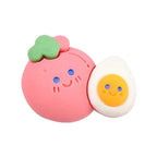 Opaque Resin Cabochons - Egg & Chick & Tomato - 16-18x19-26x6.5-7.5mm - 4 per bag
