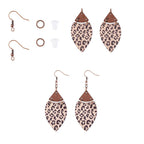 DIY Horse Eye Dangle Earrings Making Kit - including Wooden Pendants, Brass Earring Hooks, Iron Open Jump Rings and Plastic Ear Nuts