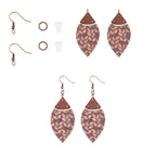DIY Horse Eye Dangle Earrings Making Kit - including Wooden Pendants, Brass Earring Hooks, Iron Open Jump Rings and Plastic Ear Nuts