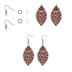 DIY Horse Eye Dangle Earrings Making Kit - including Wooden Pendants, Brass Earring Hooks, Iron Open Jump Rings and Plastic Ear Nuts