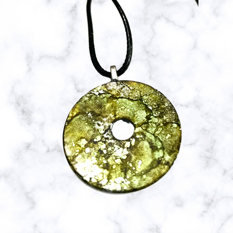 Mossy Green Washer Necklace