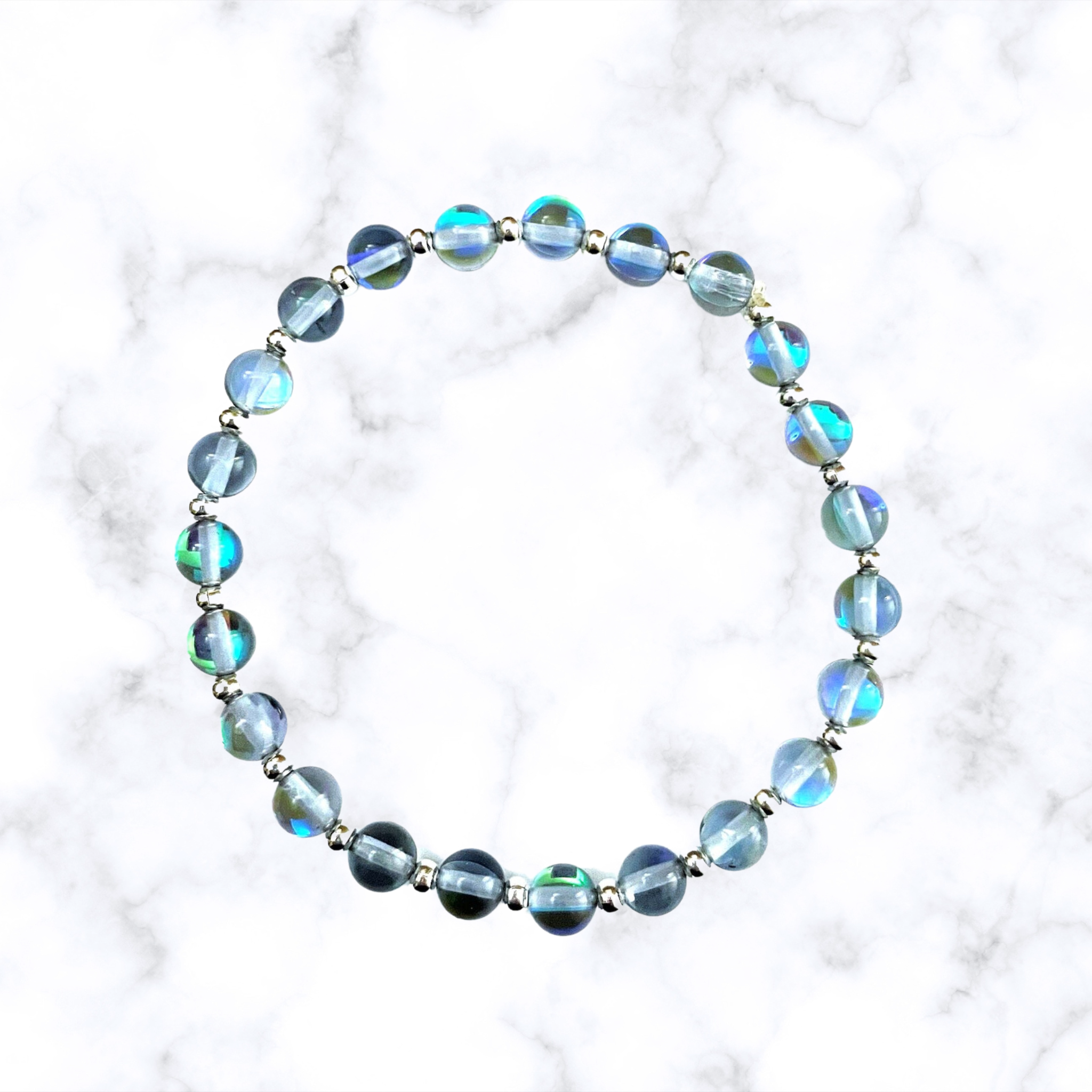 Transparent Blue Stretchy Bracelet
