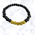 Lava Stone and Wooden Bead Bracelet