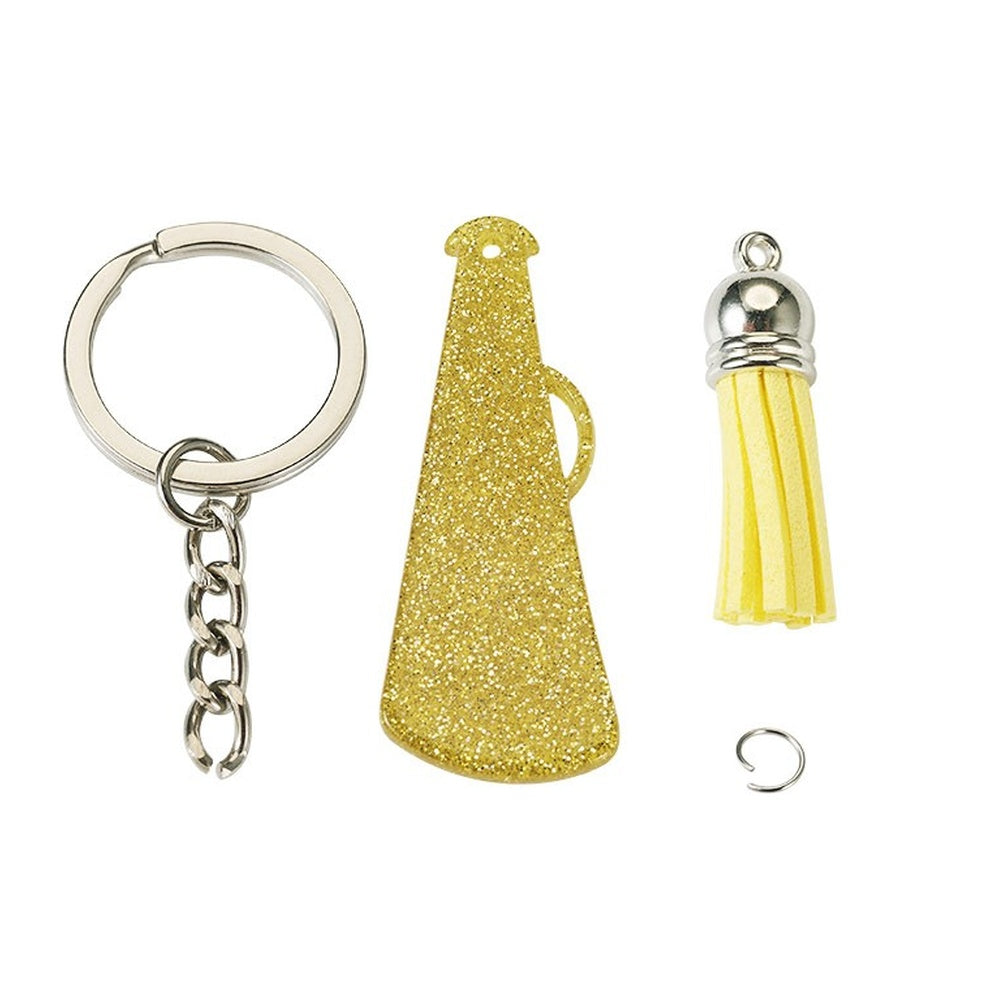 Megaphone Mixed Color Acrylic Pendant Keychain DIY Kit - 35~37x10mm