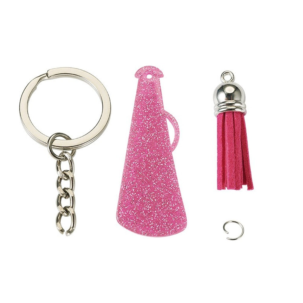Megaphone Mixed Color Acrylic Pendant Keychain DIY Kit - 35~37x10mm