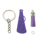Megaphone Mixed Color Acrylic Pendant Keychain DIY Kit - 35~37x10mm