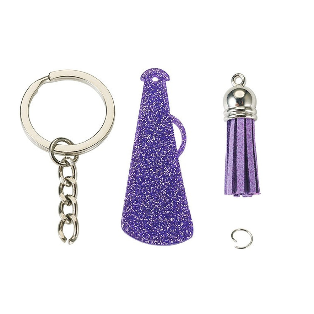 Megaphone Mixed Color Acrylic Pendant Keychain DIY Kit - 35~37x10mm