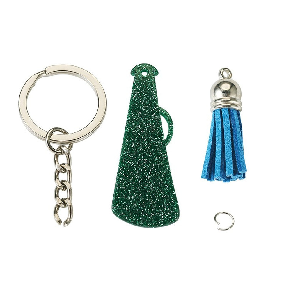 Megaphone Mixed Color Acrylic Pendant Keychain DIY Kit - 35~37x10mm