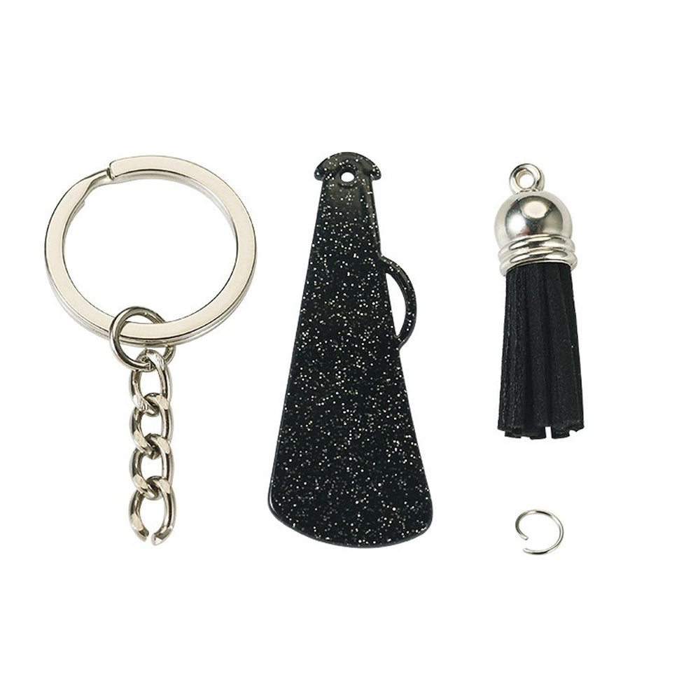 Megaphone Mixed Color Acrylic Pendant Keychain DIY Kit - 35~37x10mm