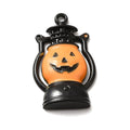 Alloy Black Enamel Pendant - Halloween Pumpkin Jack-O'-Lantern - 30x16.5x4mm