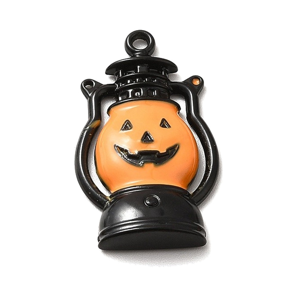 Black Enamel Jack-O'-Lantern Pendant