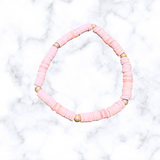 Pink Heishe Stretchy Bracelet