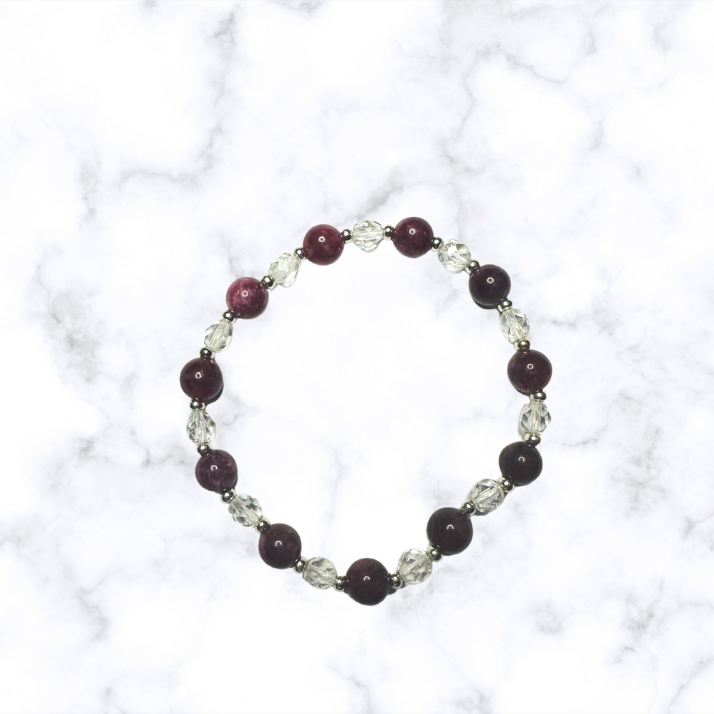 Raspberry Purple Jade Stretchy Bracelet