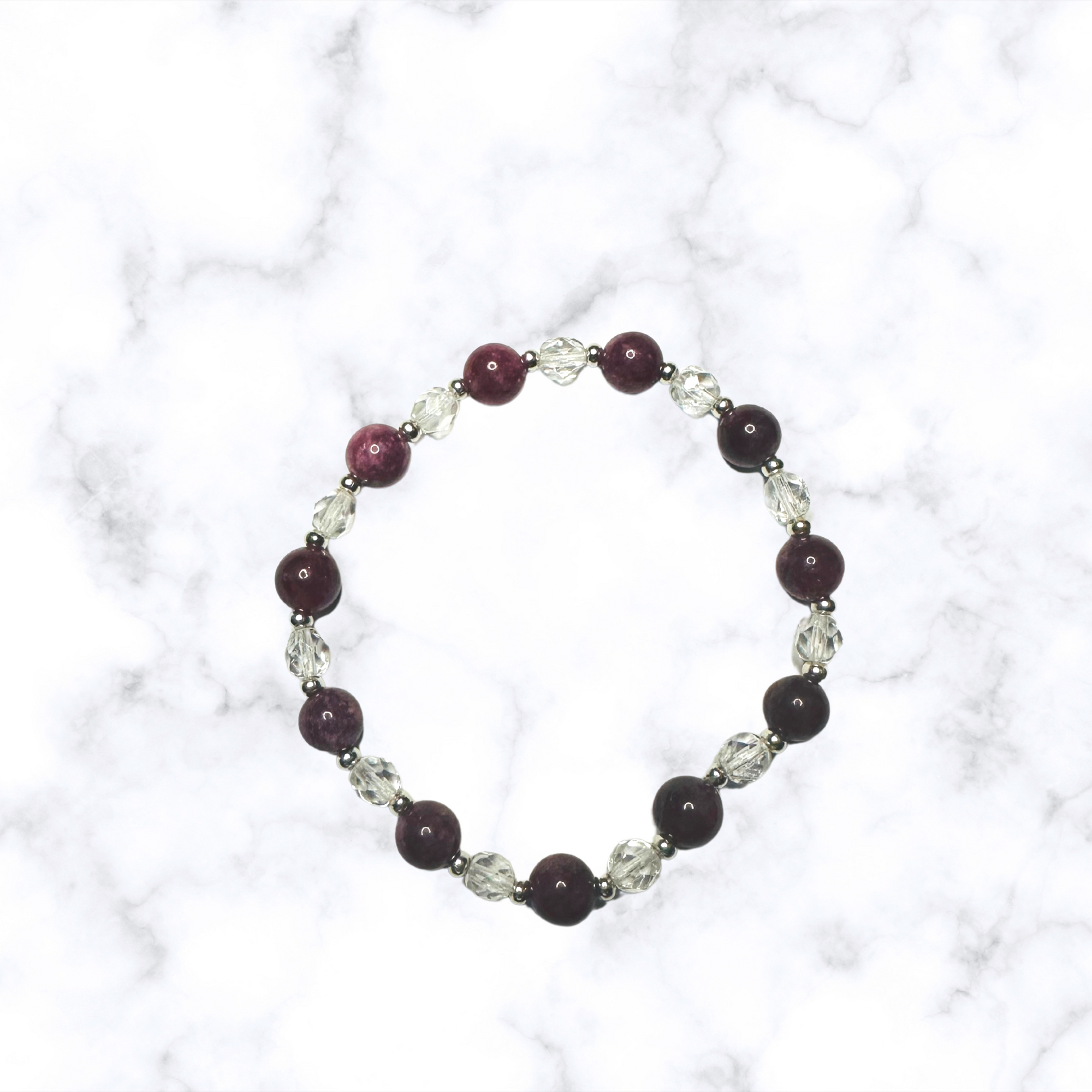 Raspberry Purple Jade Stretchy Bracelet