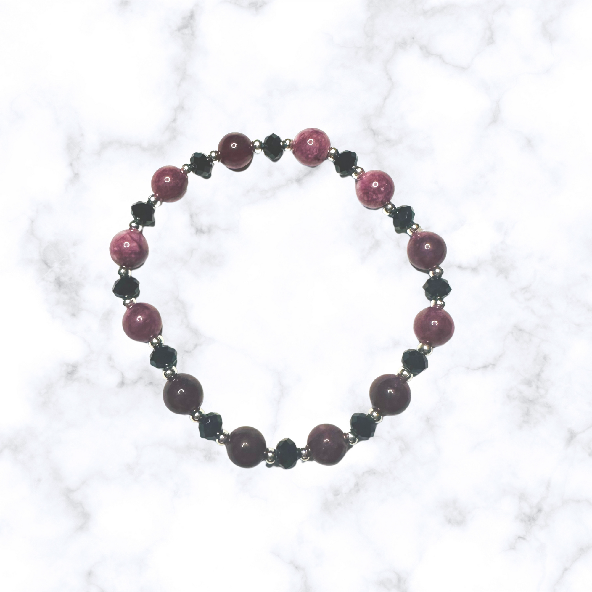 Raspberry Purple Jade Stretchy Bracelet