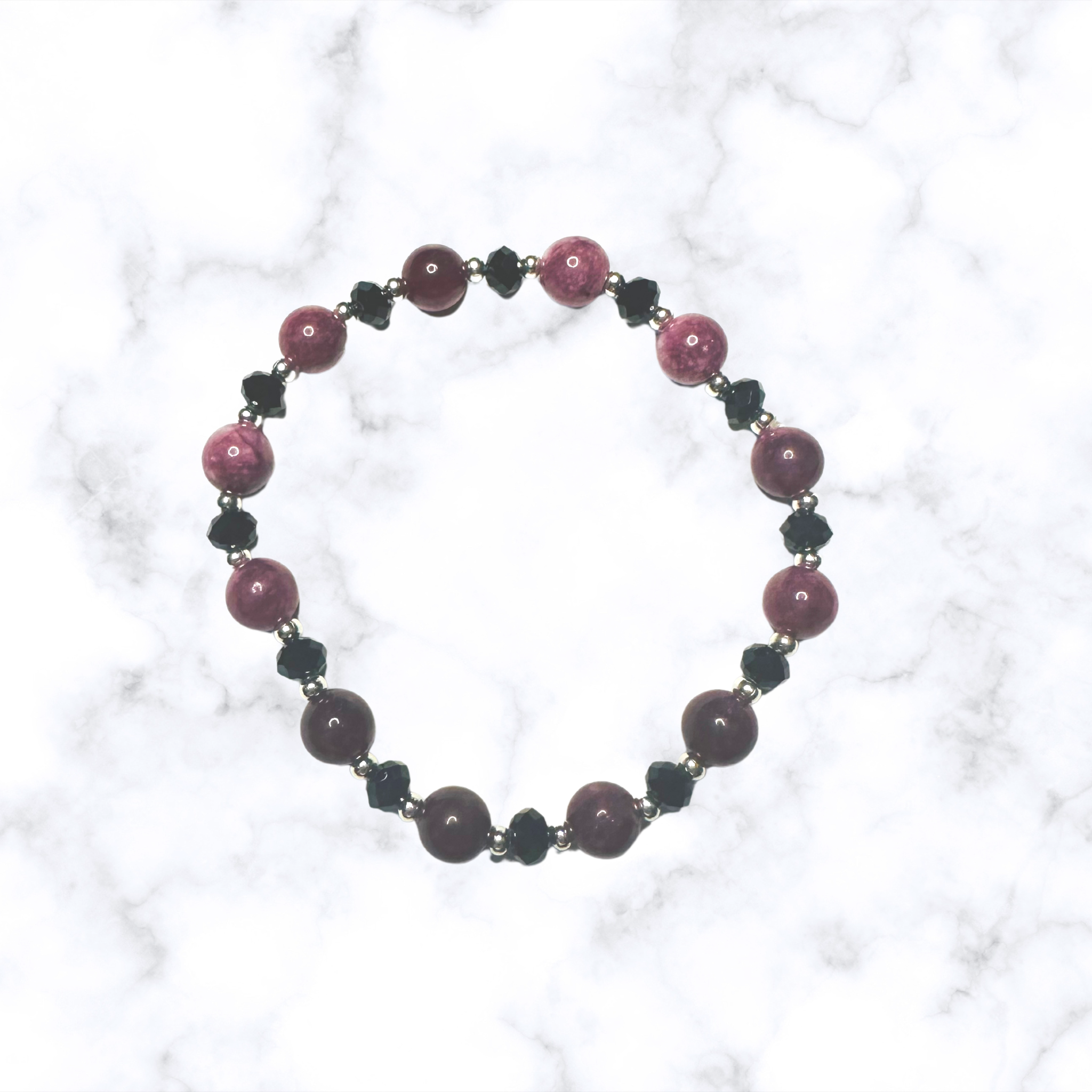 Raspberry Purple Jade Stretchy Bracelet
