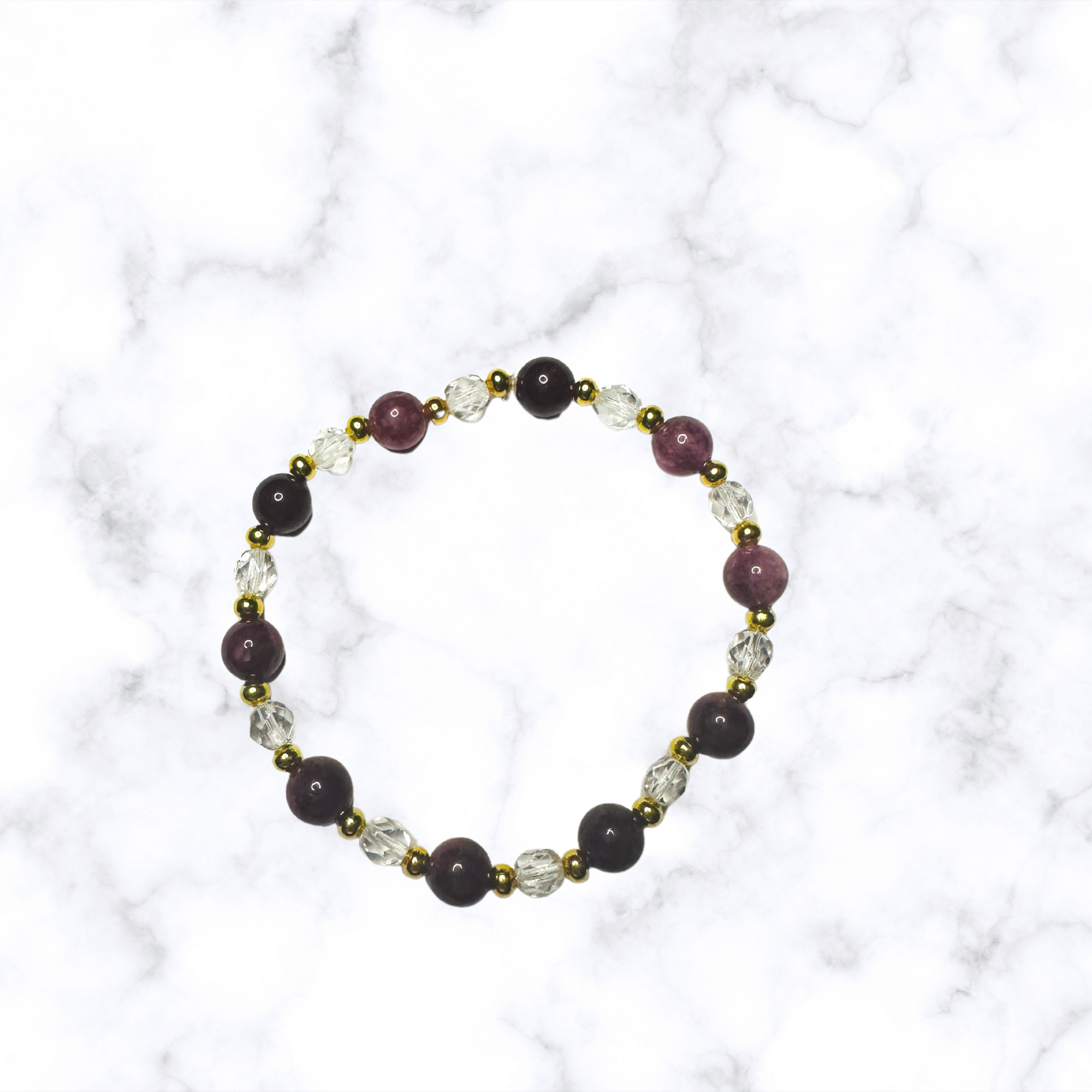 Raspberry Purple Jade Stretchy Bracelet