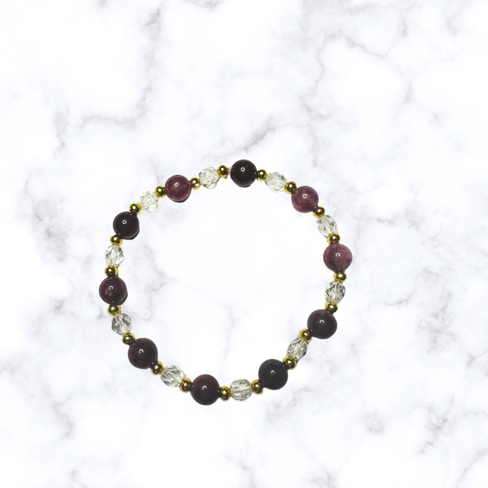 Raspberry Purple Jade Stretchy Bracelet