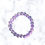 Transparent Light Purple Glass Stretchy Bracelet
