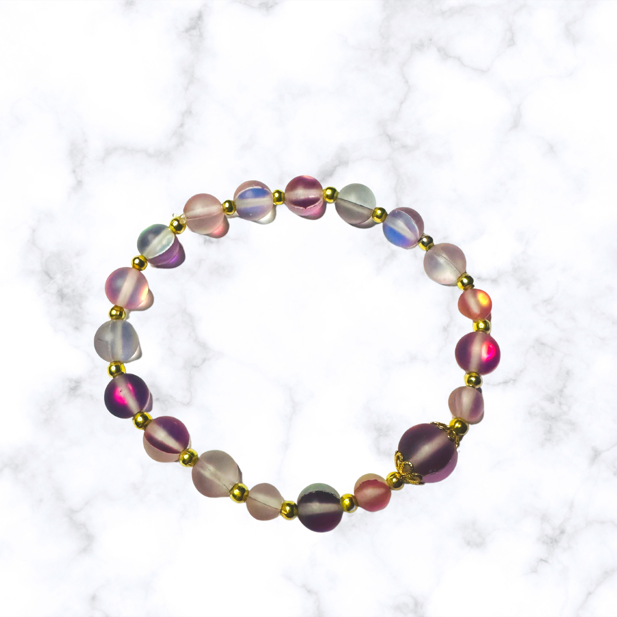 Half Purple Half Frost Stretchy Bracelet