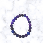 Purple Blue Glass Stretchy Bracelet