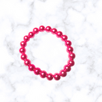 Pink Glass Pearl Stretchy Bracelet